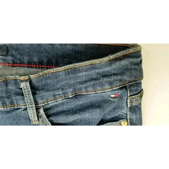 Tommy Hilfiger Size 8 Womens Embroidered Pocket Logo Blue Denim Jeans 28" Inseam - Picture 5 of 13
